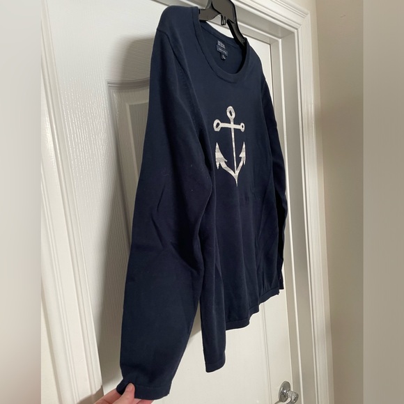 Tommy Hilfiger long sleeve crew neck nautical anchor sweater size Xlarge- navy - Picture 3 of 8